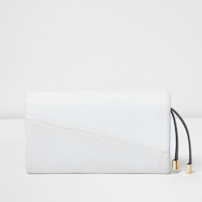 White foldover purse